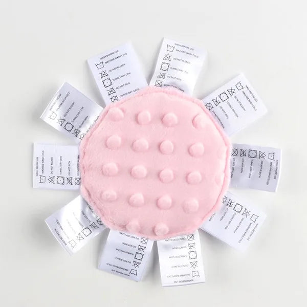 The minky dot side of a Pink Mini