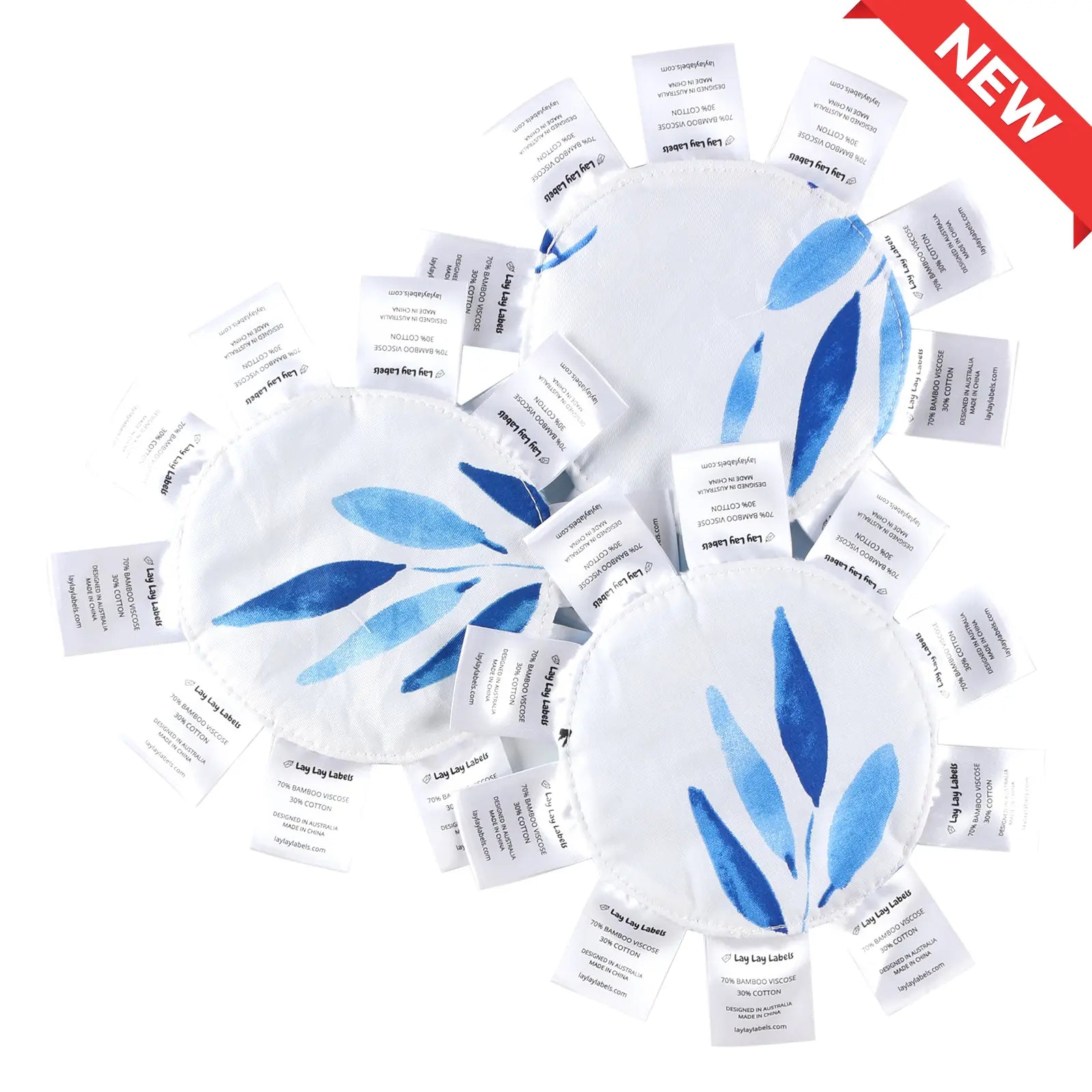 Three blue sensory baby minis with silk labels designed for soothing and play