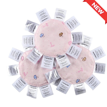 Three pink sensory baby minis with mixed silk and woven labels for calming play