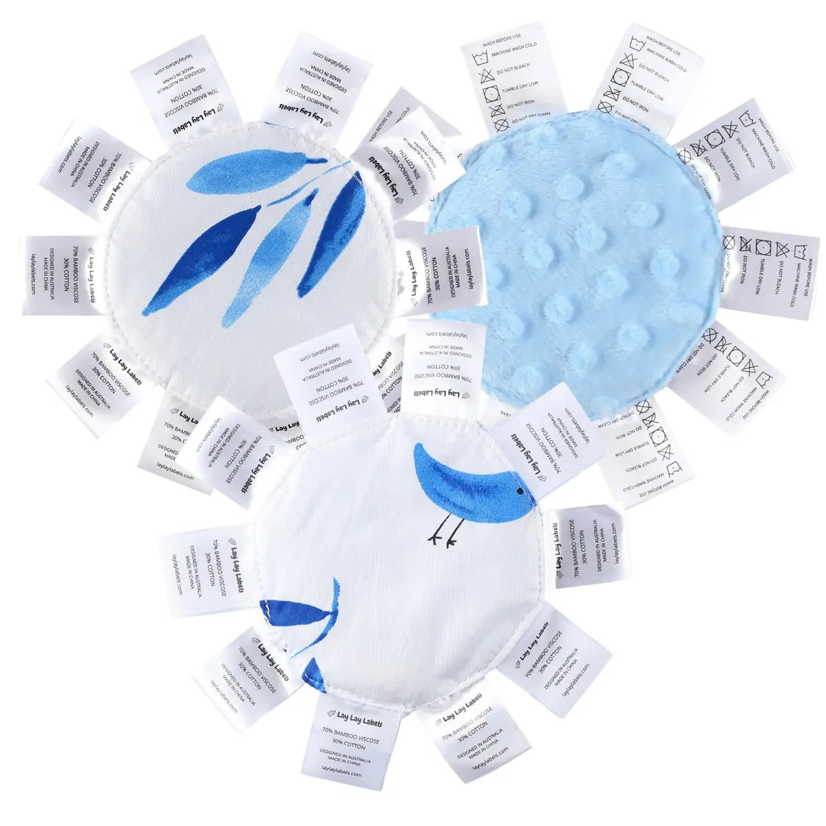 Lay Lay Minis – 3 Pack, Blue, silk labels