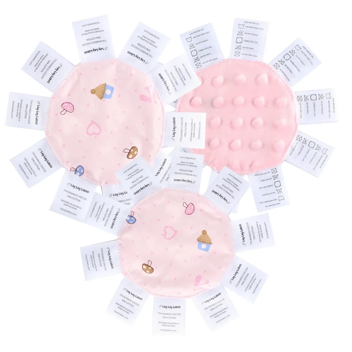 Lay Lay Minis – 3 Pack, Pink, woven labels