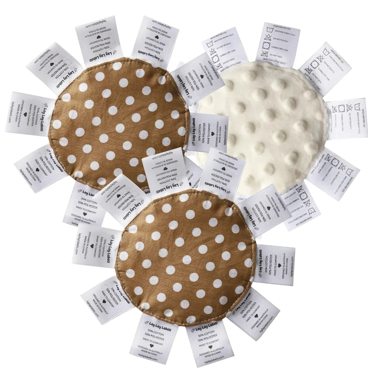 Lay Lay Minis – 3 Pack, Polka Dot, woven labels