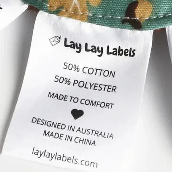 Close-up of a silk label